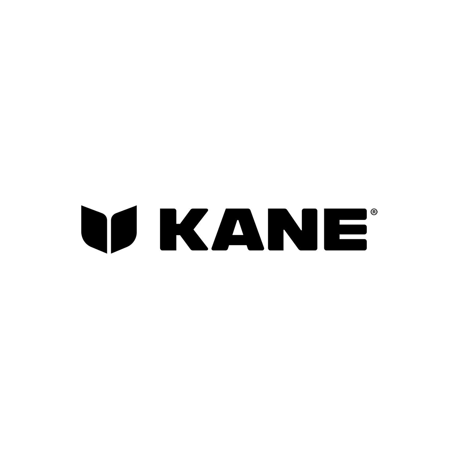 Black Kane Footwear logo featuring a stylized leaf icon and bold typography on a clean white background.