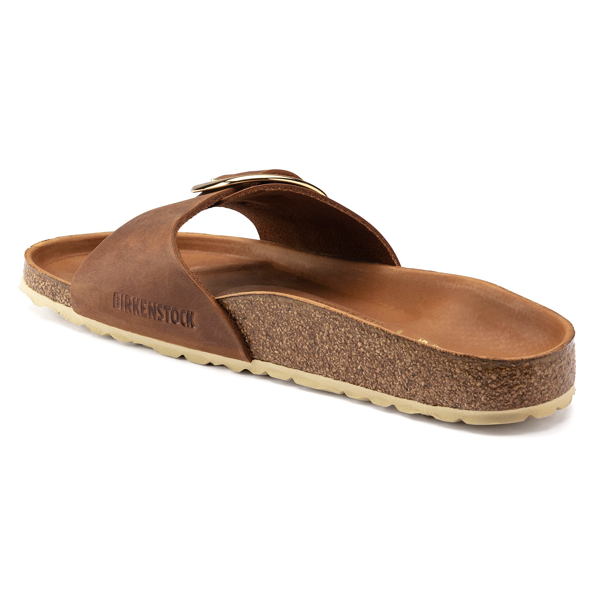 Birkenstock Madrid Big Buckle Oiled Leather in Cognac Women's Footwear