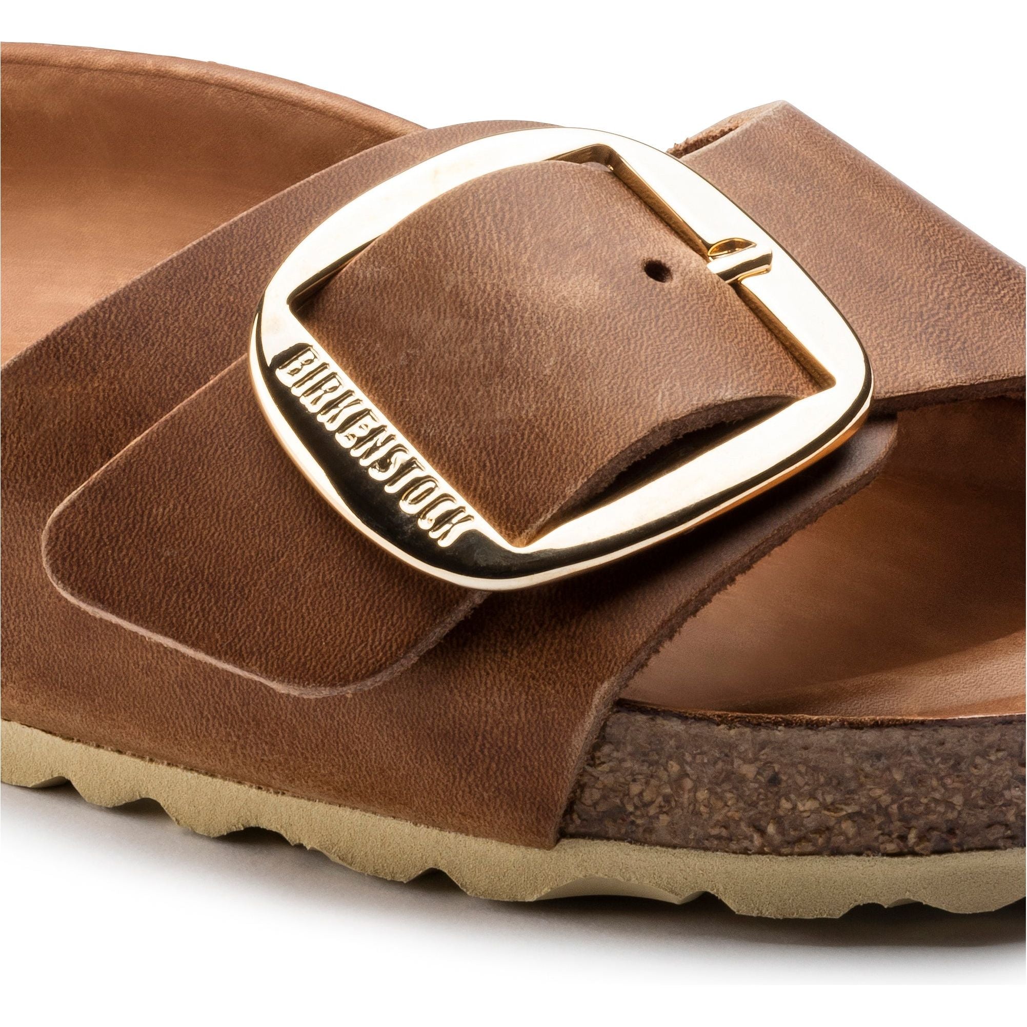 Birkenstock Madrid Big Buckle Oiled Leather in Cognac Women's Footwear