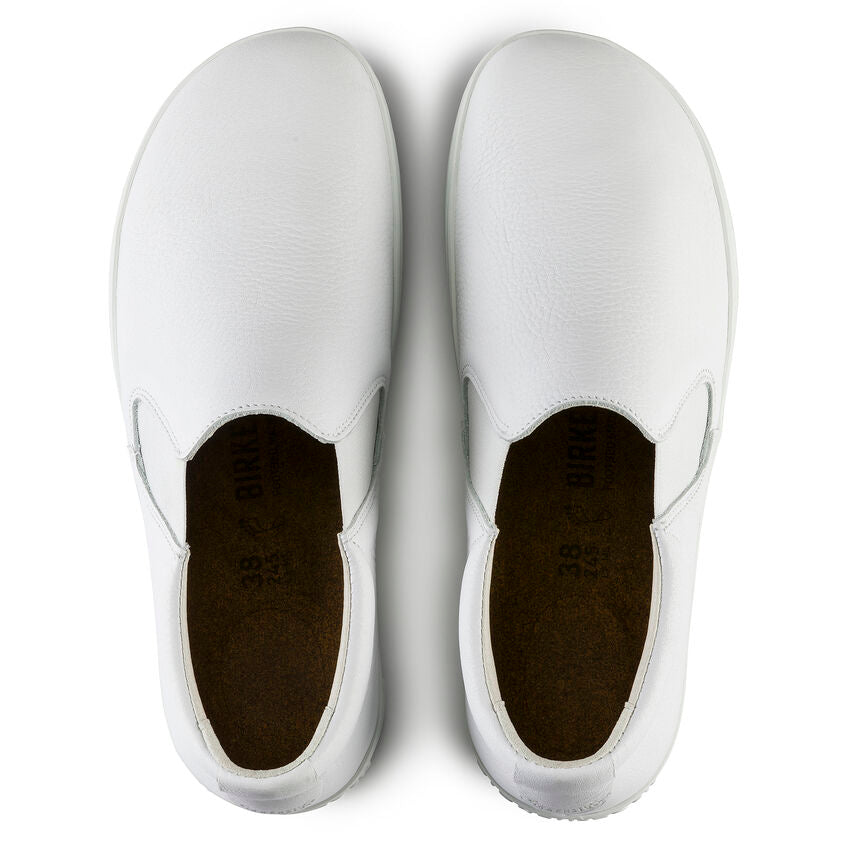 Birkenstock QO 400 Leather Safety Shoe in White Unisex Footwear