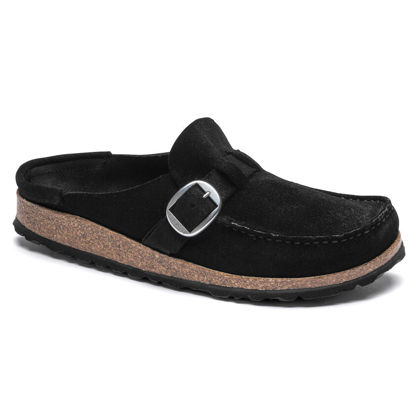 Birkenstock Buckley Suede Leather Clog in Black Women's Footwear