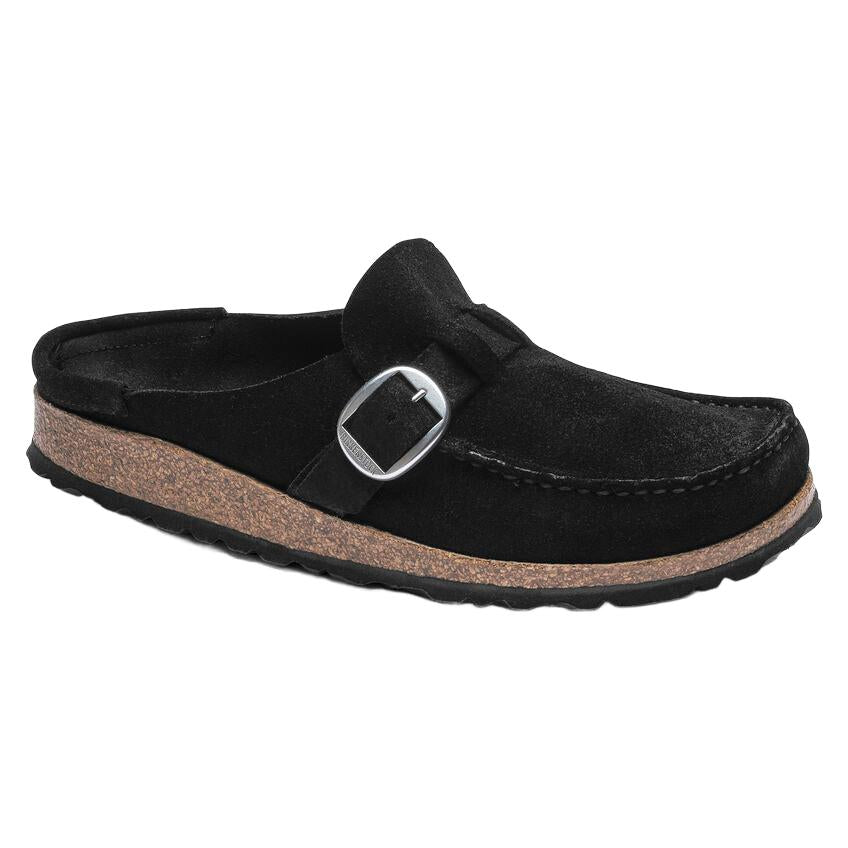 Birkenstock Buckley Suede Leather Clog in Black Women's Footwear