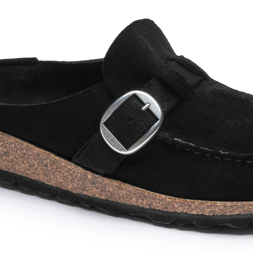 Birkenstock Buckley Suede Leather Clog in Black Women's Footwear