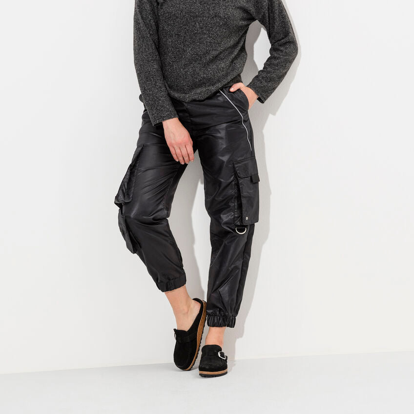 Birkenstock Buckley Suede Leather Clog in Black Women's Footwear