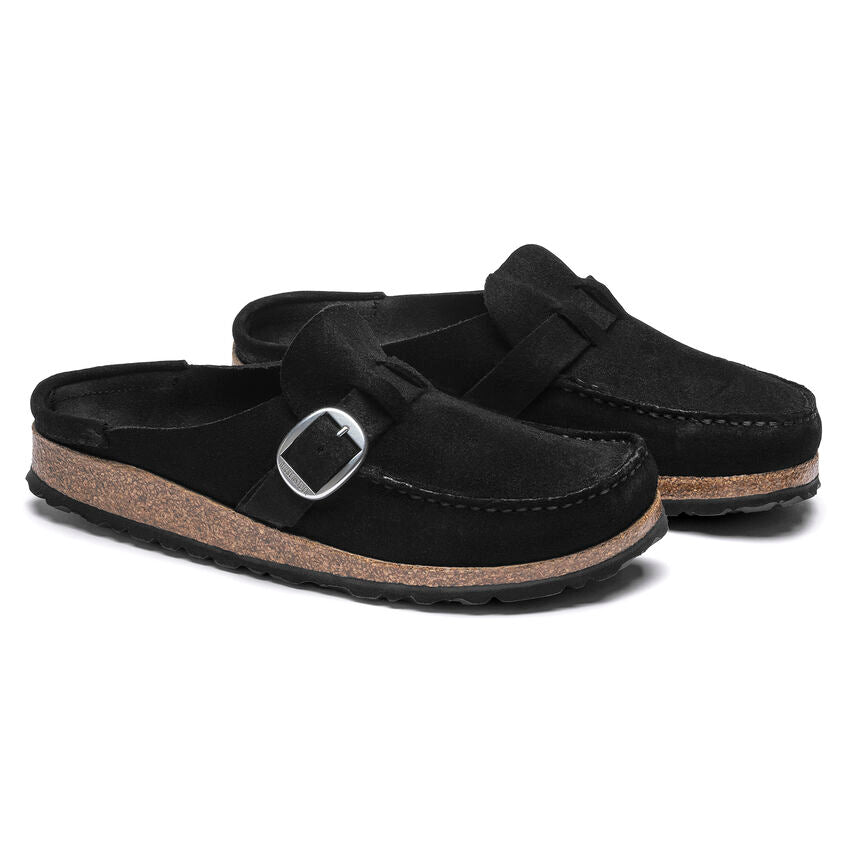 Birkenstock Buckley Suede Leather Clog in Black Women's Footwear