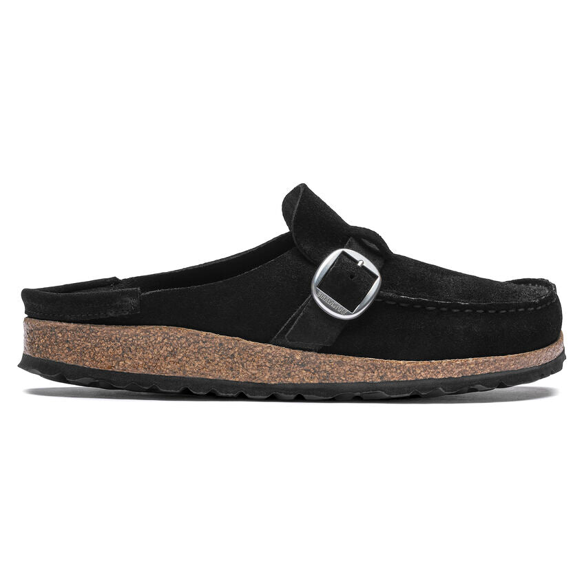 Birkenstock Buckley Suede Leather Clog in Black Women's Footwear