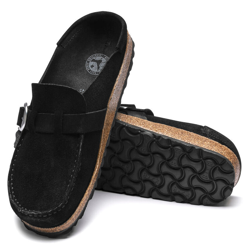 Birkenstock Buckley Suede Leather Clog in Black Women's Footwear