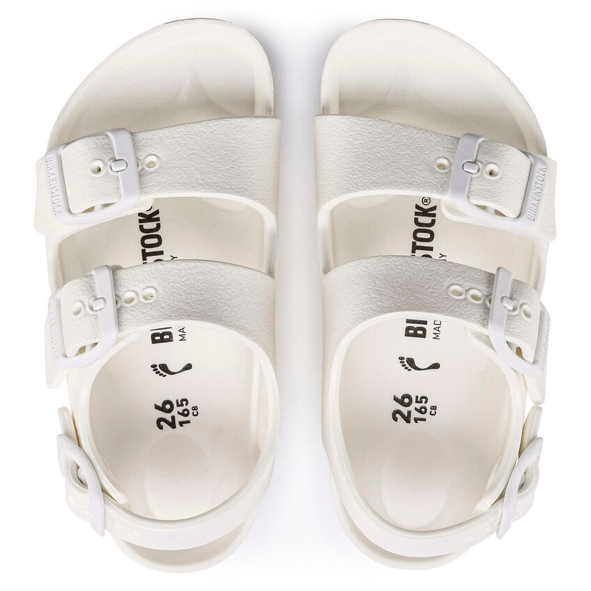 Birkenstock Kid's Milano Essentials EVA in White Kid