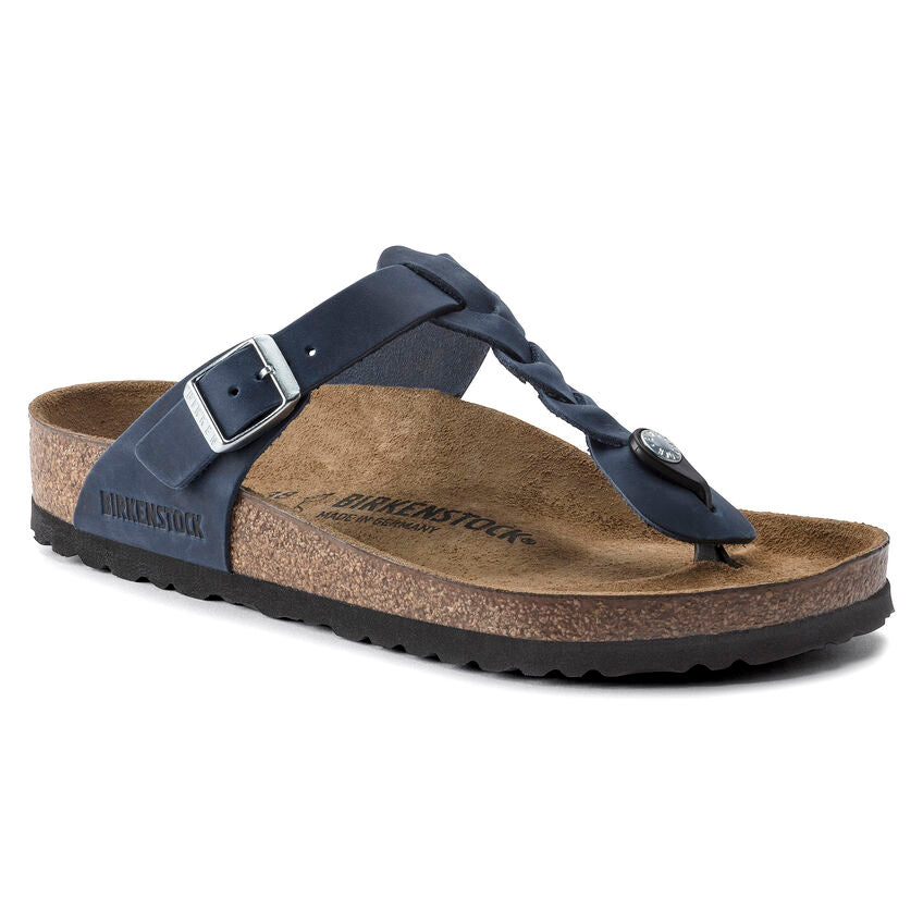 Birkenstock Gizeh Braided Oiled Leather in Navy Shoes