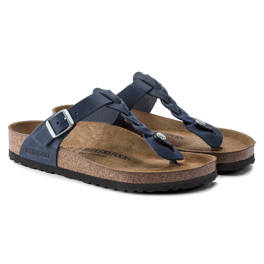 Birkenstock Gizeh Braided Oiled Leather in Navy Shoes
