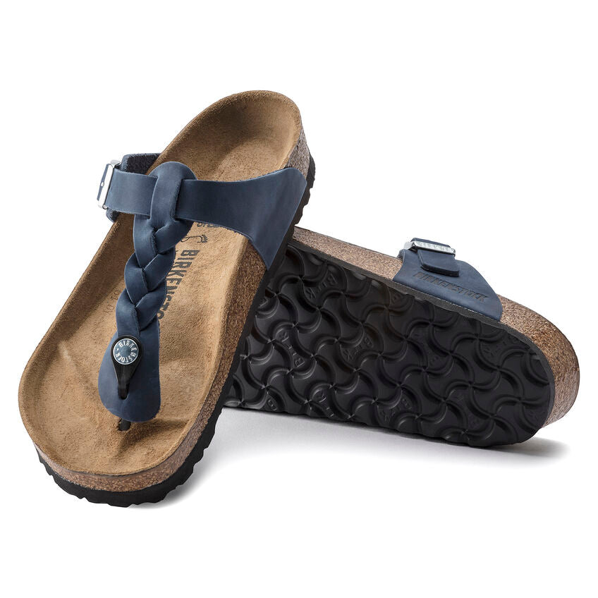 Birkenstock Gizeh Braided Oiled Leather in Navy Shoes