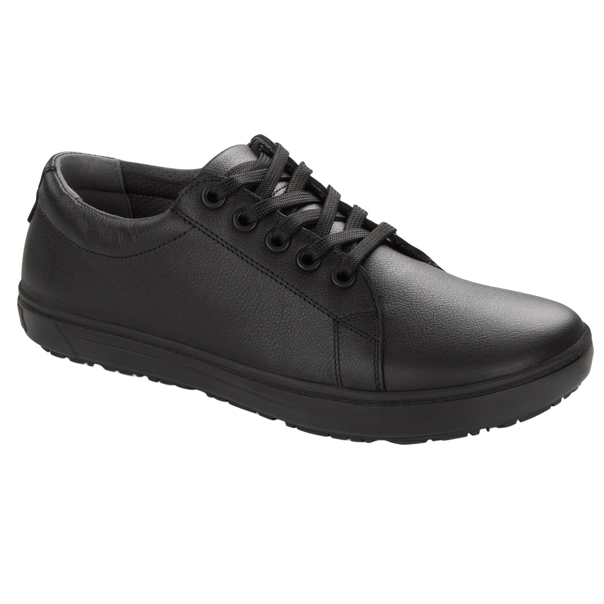 Birkenstock QO 500 Leather Safety Shoe in Black Leather Unisex Footwear