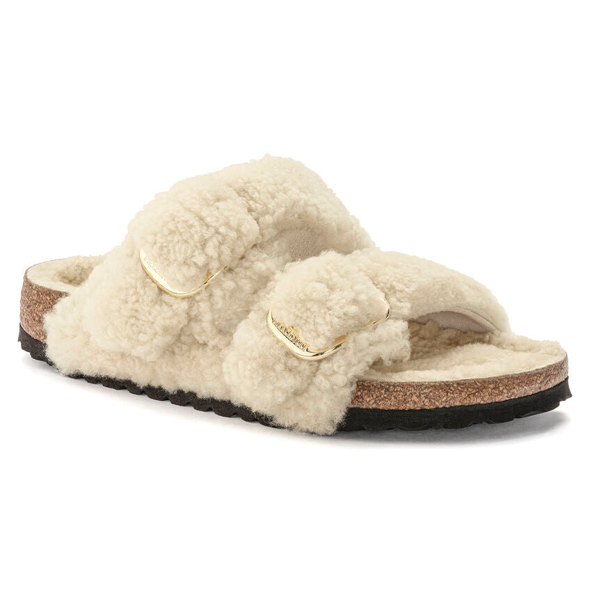 Birkenstock Arizona Big Buckle Shearling in Teddy Eggshell Women's Footwear