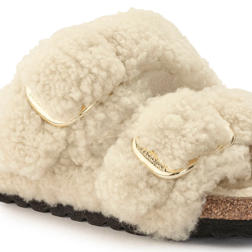 Birkenstock Arizona Big Buckle Shearling in Teddy Eggshell Women's Footwear
