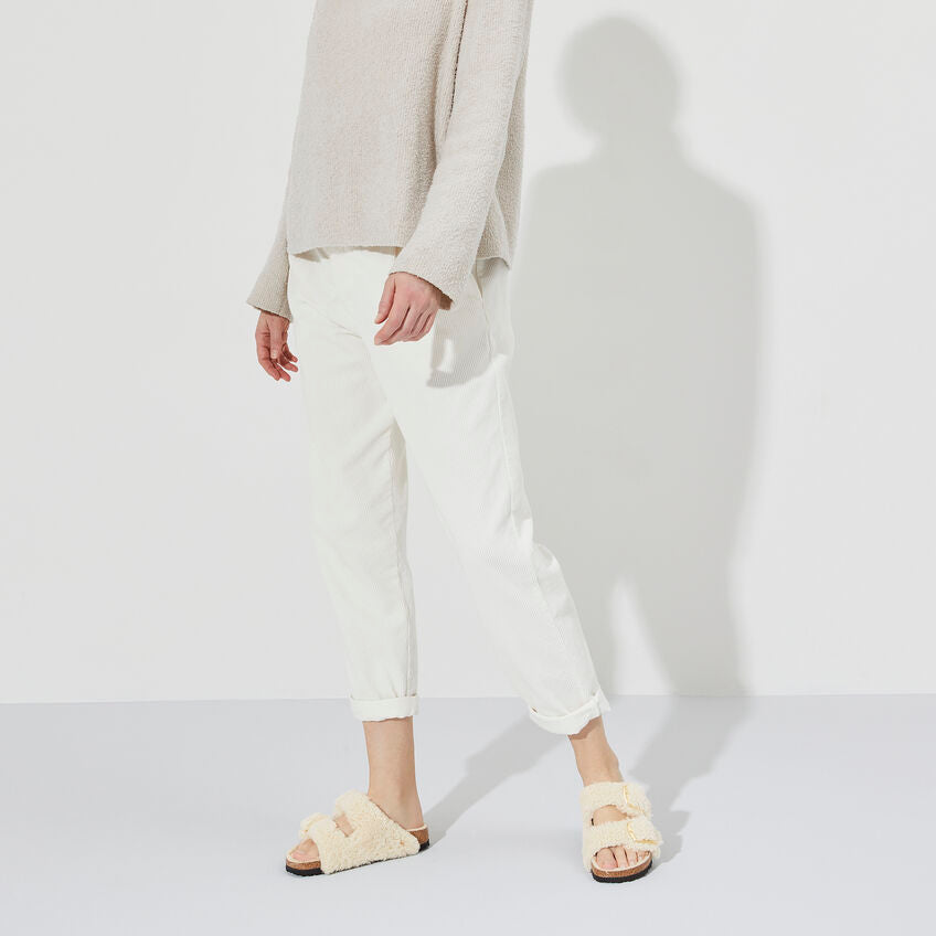 Birkenstock Arizona Big Buckle Shearling in Teddy Eggshell Women's Footwear