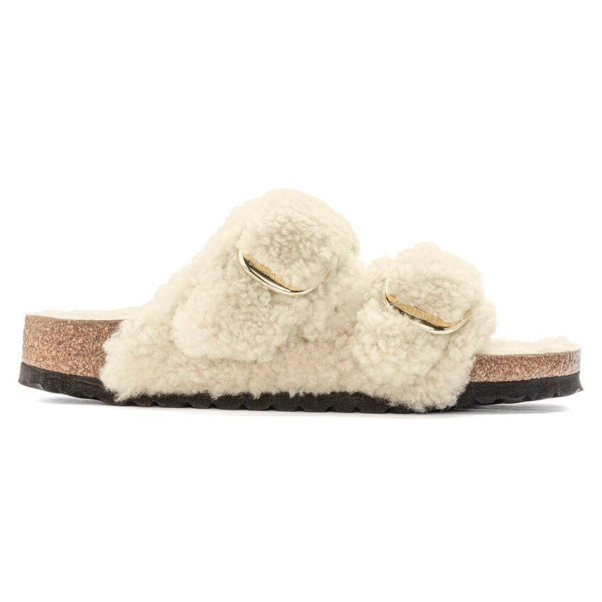 Birkenstock Arizona Big Buckle Shearling in Teddy Eggshell Women's Footwear