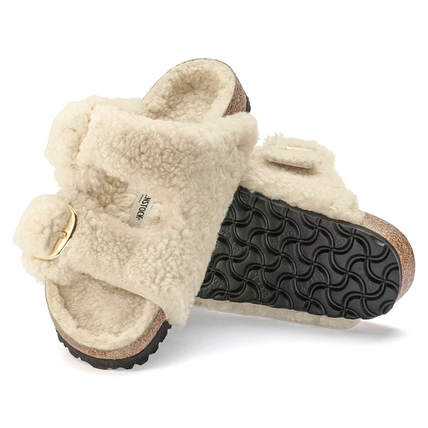 Birkenstock Arizona Big Buckle Shearling in Teddy Eggshell Women's Footwear