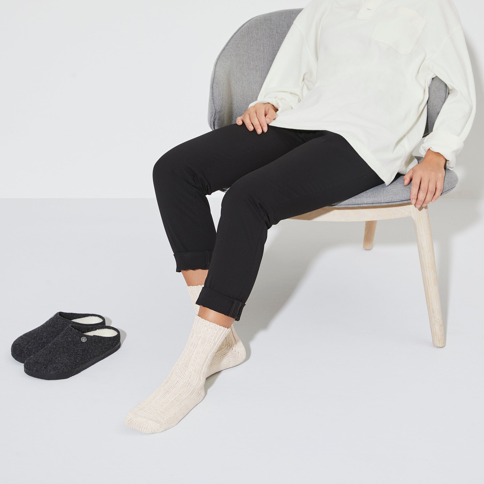 Birkenstock Women Cotton Twist Cotton/Polyamide/Elastane Socks in Off White Socks