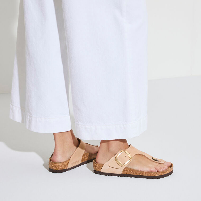 Birkenstock Gizeh Big Buckle Nubuck Leather in Sandcastle Women's Footwear
