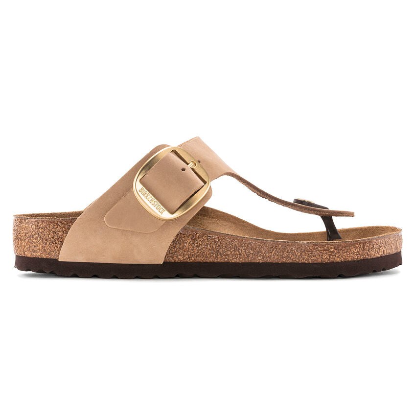 Birkenstock Gizeh Big Buckle Nubuck Leather in Sandcastle Women's Footwear
