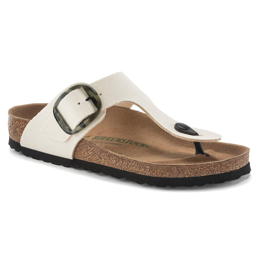 Birkenstock Gizeh Vegan Big Buckle Textile in Eggshell Women's Footwear