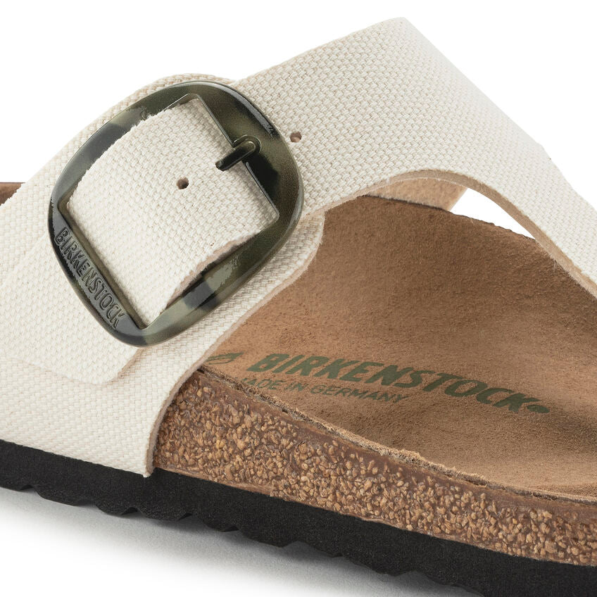 Birkenstock Gizeh Vegan Big Buckle Textile in Eggshell Women's Footwear