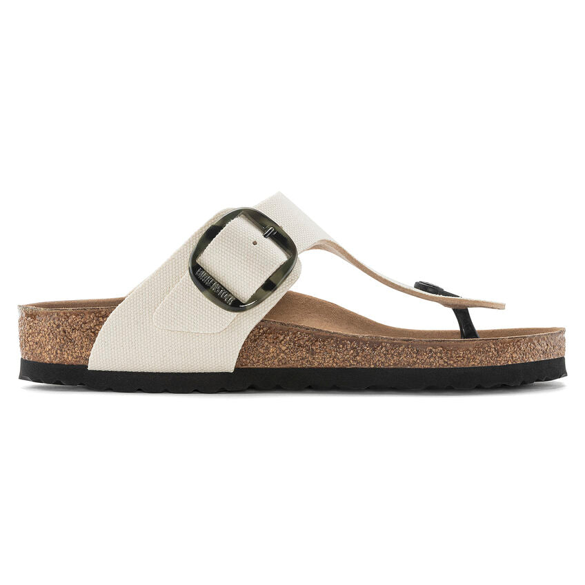 Birkenstock Gizeh Vegan Big Buckle Textile in Eggshell Women's Footwear