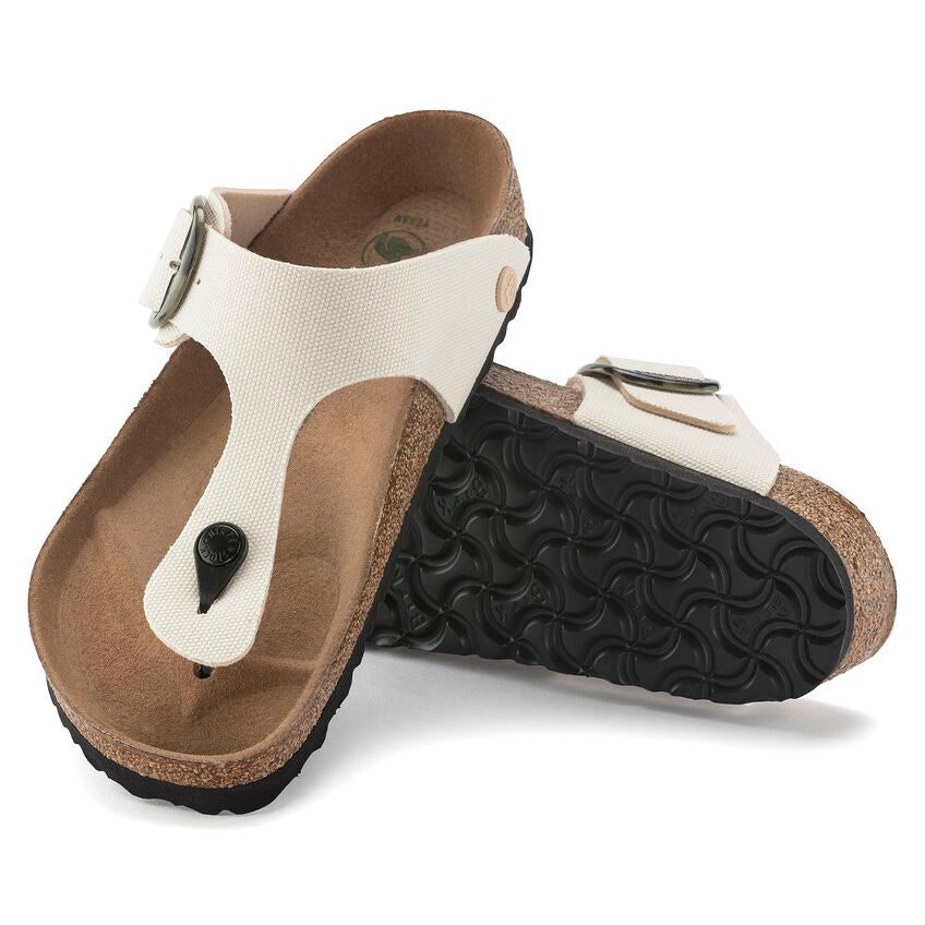 Birkenstock Gizeh Vegan Big Buckle Textile in Eggshell Women's Footwear