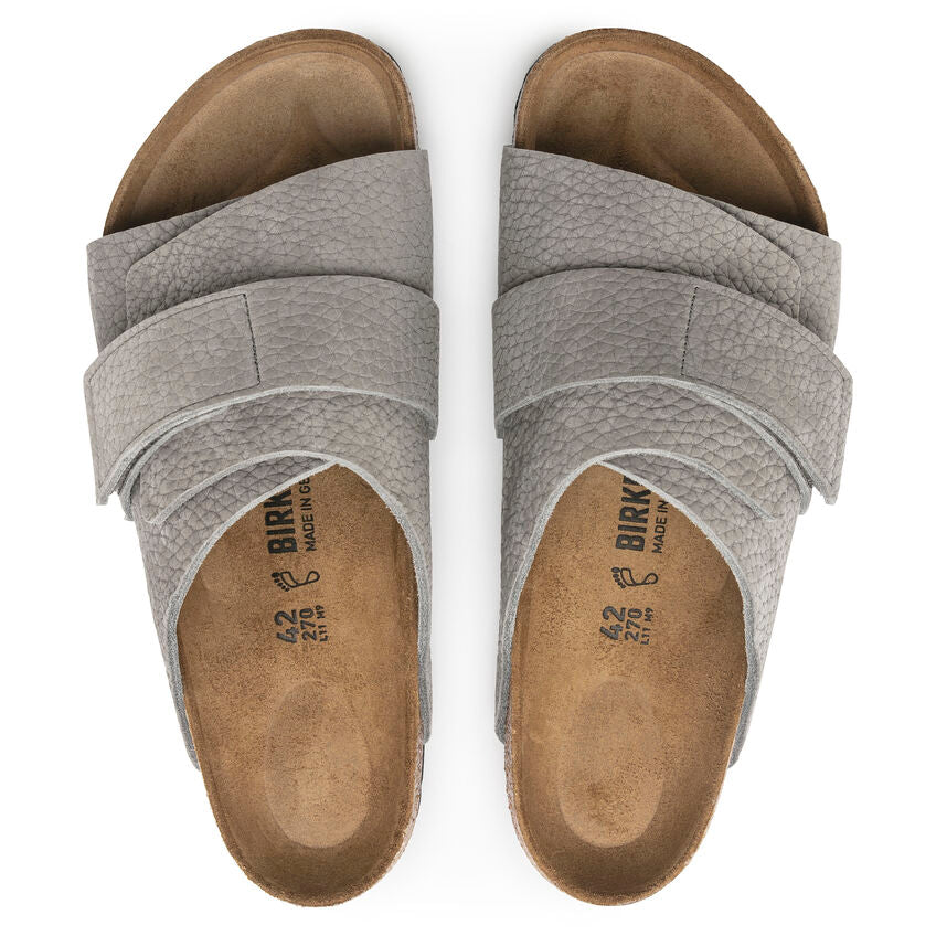 Birkenstock Kyoto Nubuck Leather in Desert Buck Whale Gray Men's Footwear