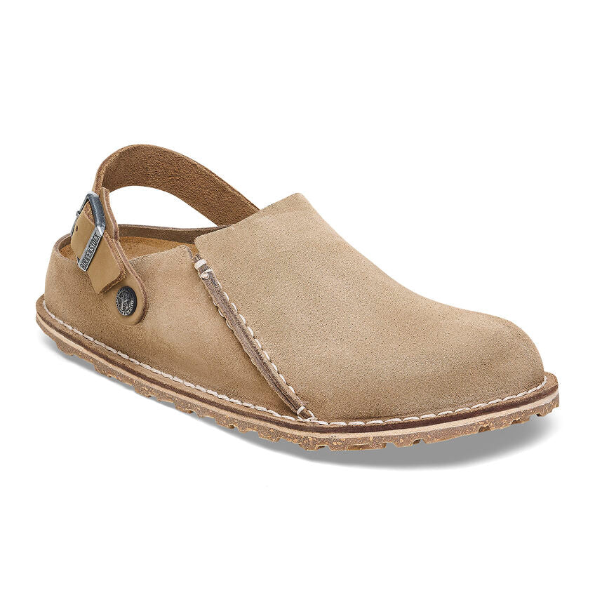 Birkenstock Lutry Premium Suede Leather in Gray Taupe Men's Footwear
