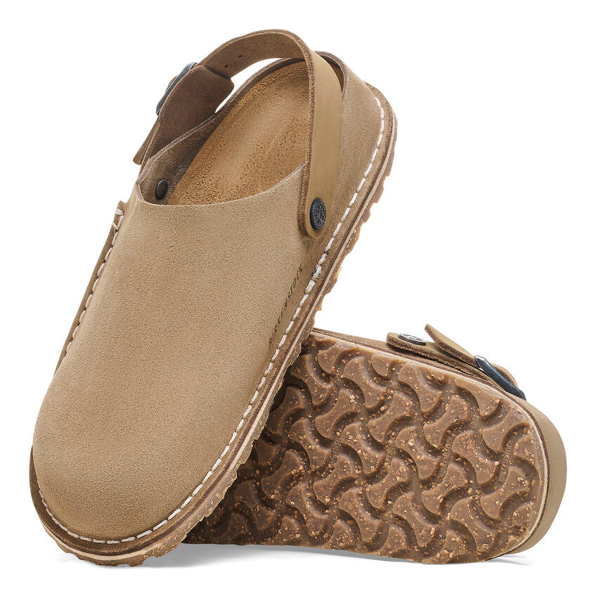 Birkenstock Lutry Premium Suede Leather in Gray Taupe Men's Footwear