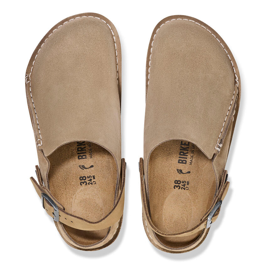 Birkenstock Lutry Premium Suede Leather in Gray Taupe Men's Footwear