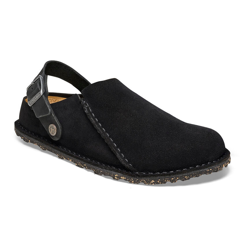 Birkenstock Lutry Premium Suede Leather in Black Men's Footwear