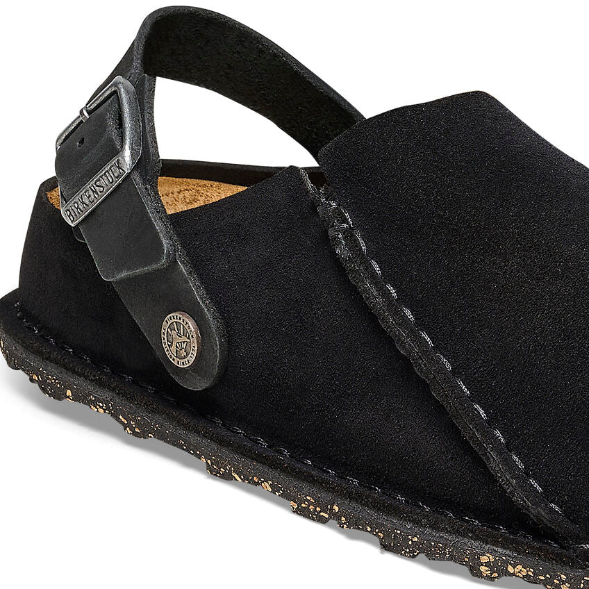 Birkenstock Lutry Premium Suede Leather in Black Men's Footwear