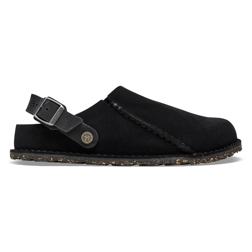 Birkenstock Lutry Premium Suede Leather in Black Men's Footwear