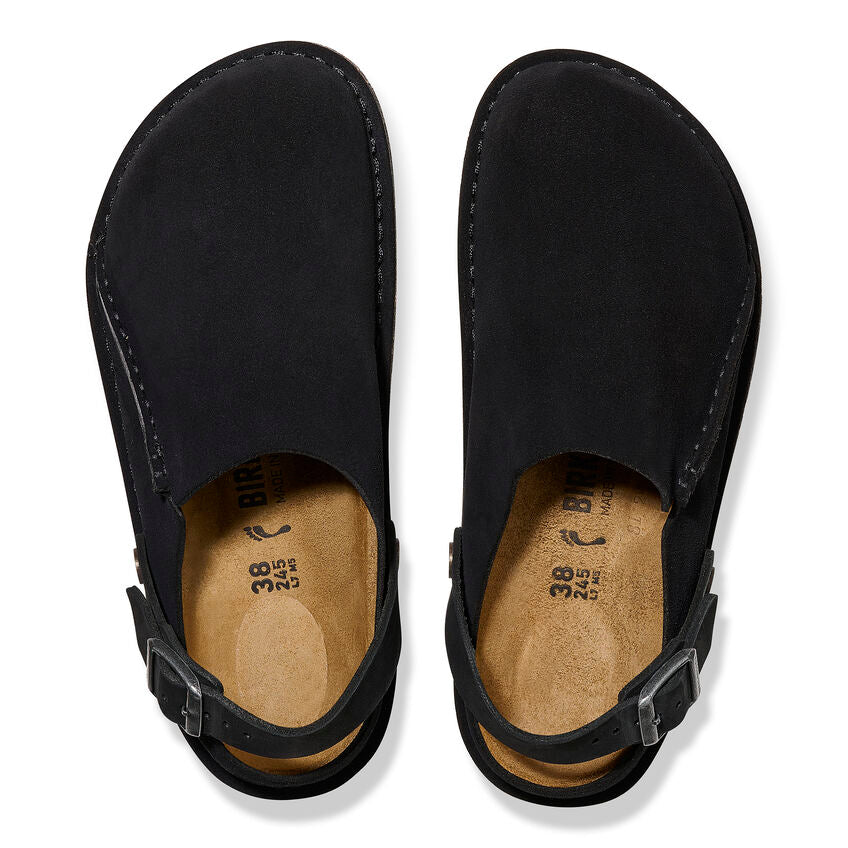 Birkenstock Lutry Premium Suede Leather in Black Men's Footwear