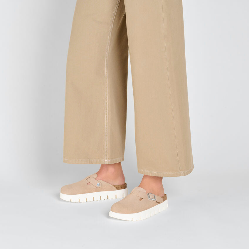 Birkenstock Boston Chunky Suede Leather in Warm Sand Women's Footwear