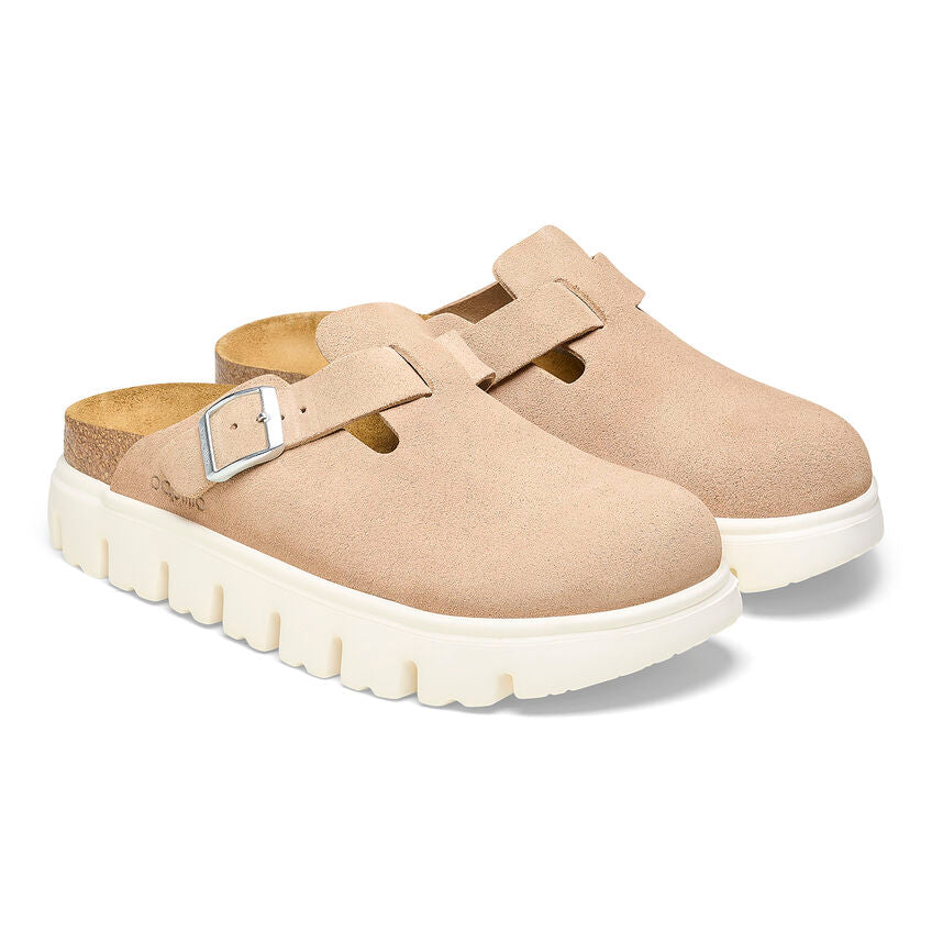 Birkenstock Boston Chunky Suede Leather in Warm Sand Women's Footwear