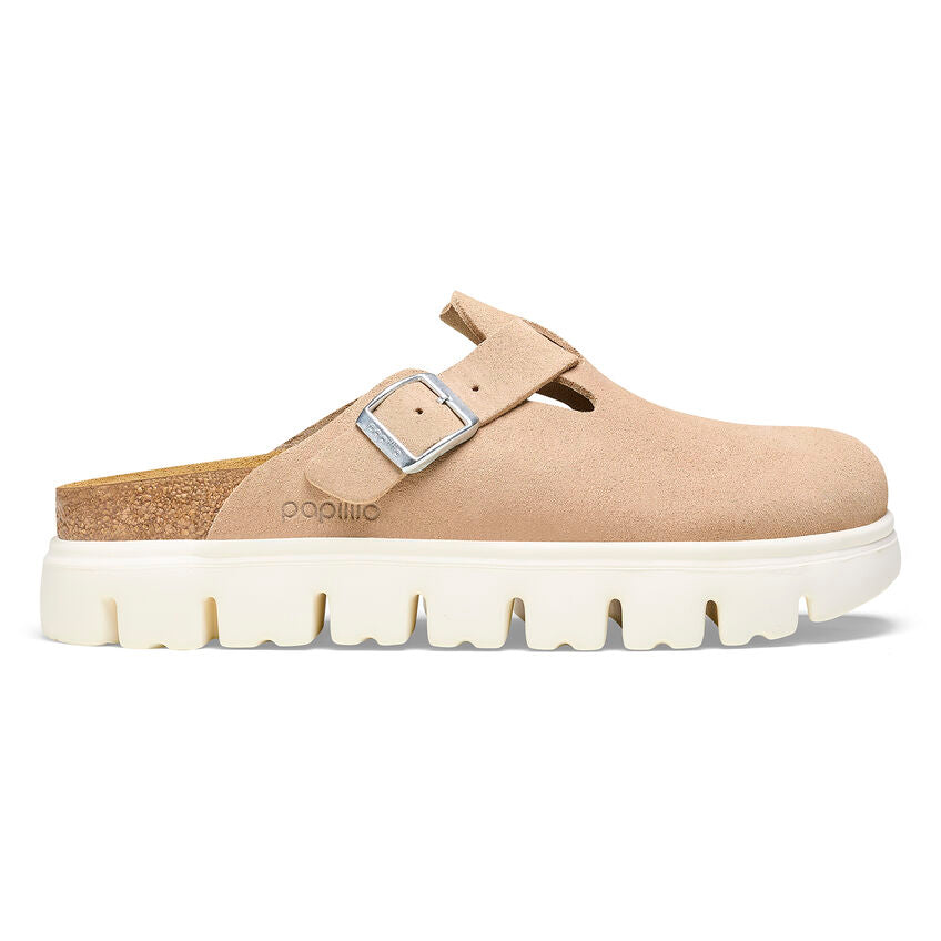 Birkenstock Boston Chunky Suede Leather in Warm Sand Women's Footwear