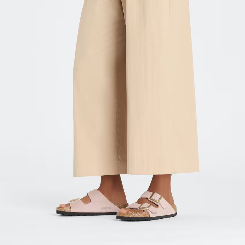Birkenstock Arizona Soft Footbed Nubuk Leather in Soft Pink