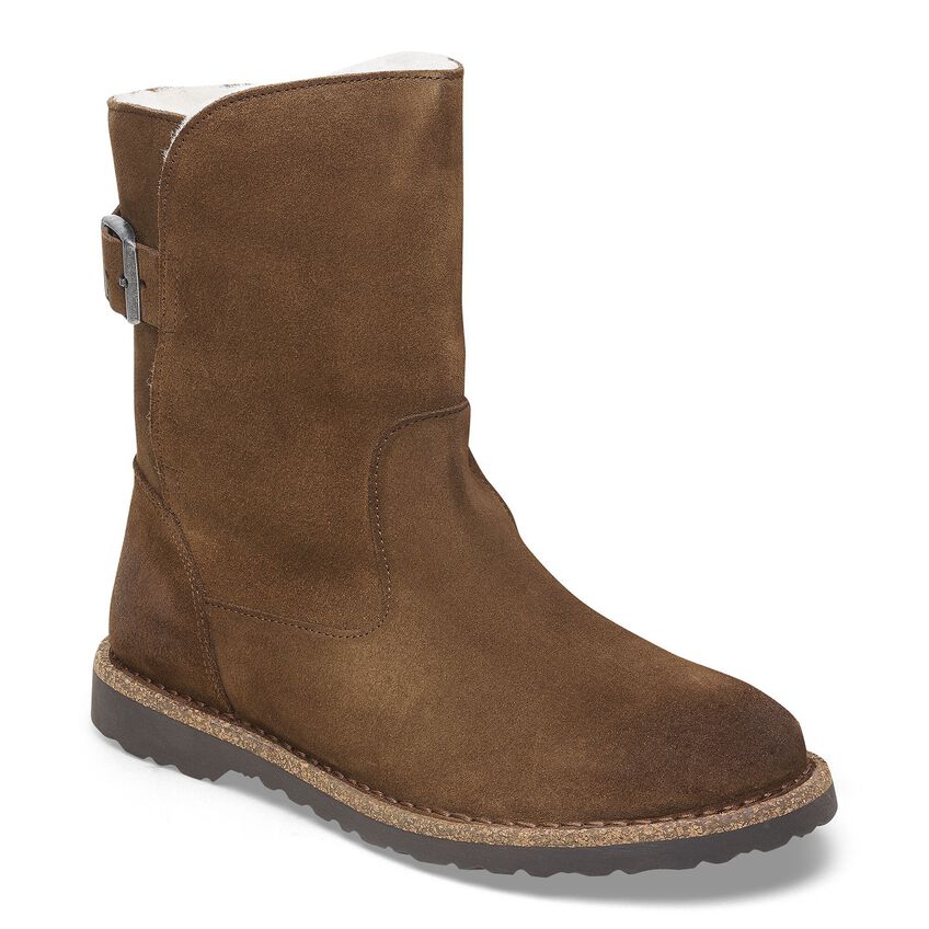 Birkenstock Uppsala Shearling Suede Leather in Dark Tea