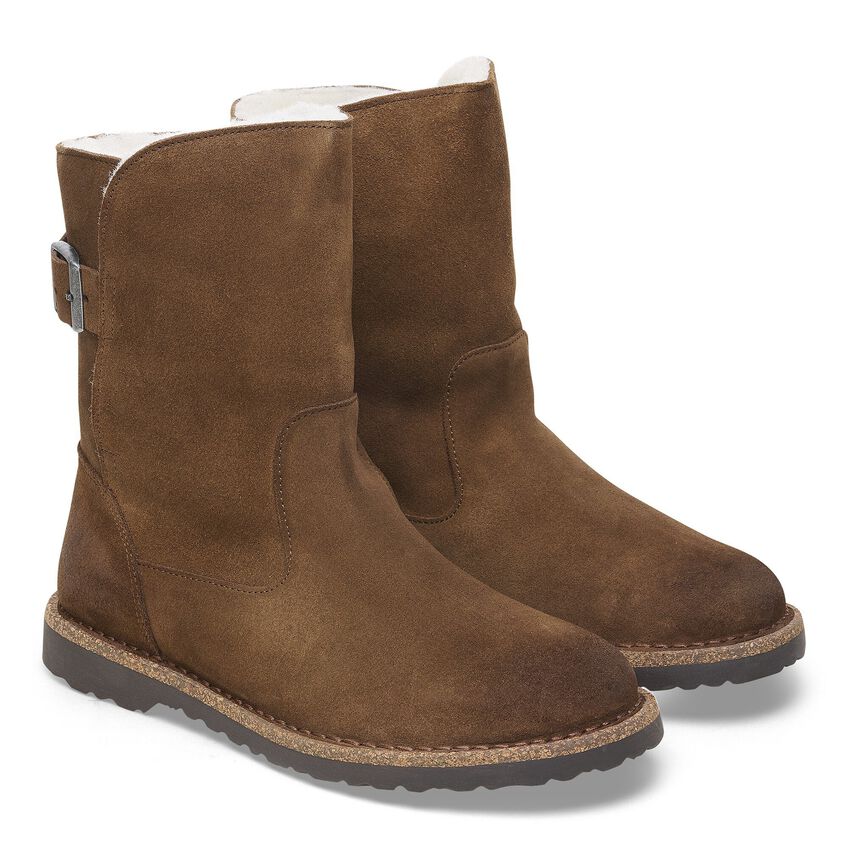 Birkenstock Uppsala Shearling Suede Leather in Dark Tea