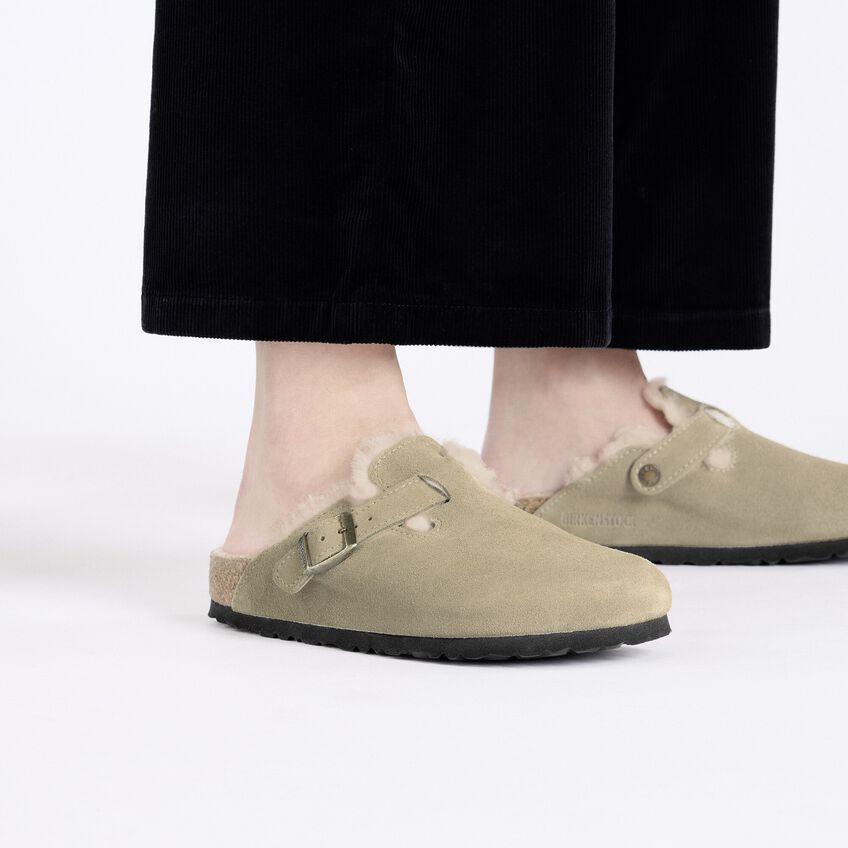 Birkenstock Boston Shearling Suede Leather Women's Footwear