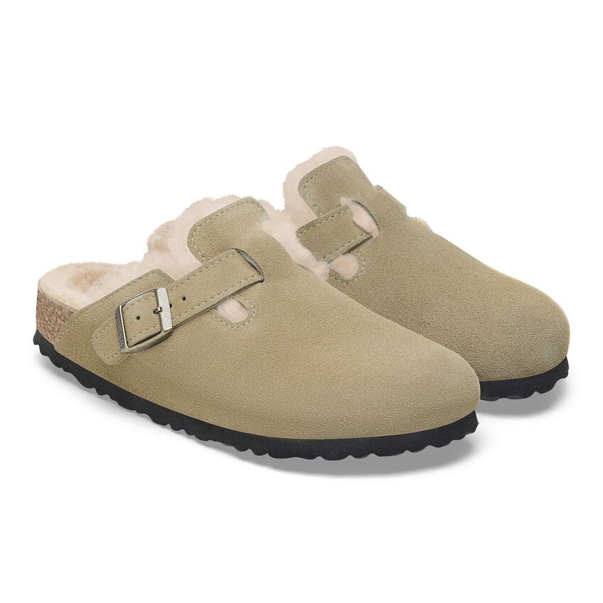 Birkenstock Boston Shearling Suede Leather Women's Footwear