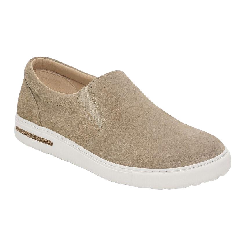 Birkenstock Women's Oswego Suede Leather in Taupe-Footprint USA
