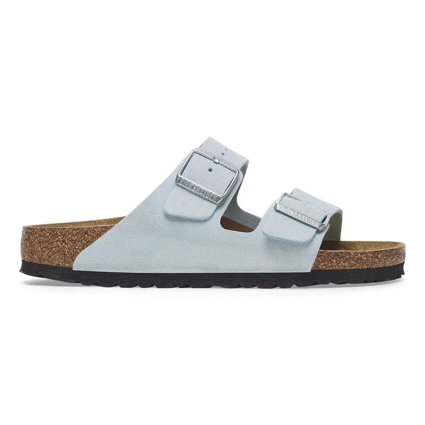 Birkenstock Arizona Suede Leather in Baby Blue-Footprint USA