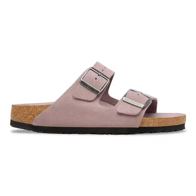 Birkenstock Arizona Soft Footbed Suede Leather in Faded Purple Tonal