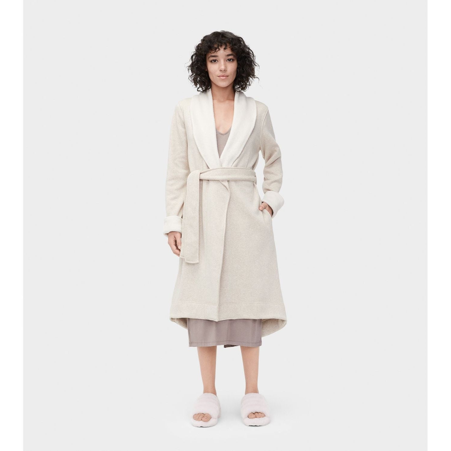 UGG Women's Duffield II Robe in Oatmeal Heather-Footprint USA