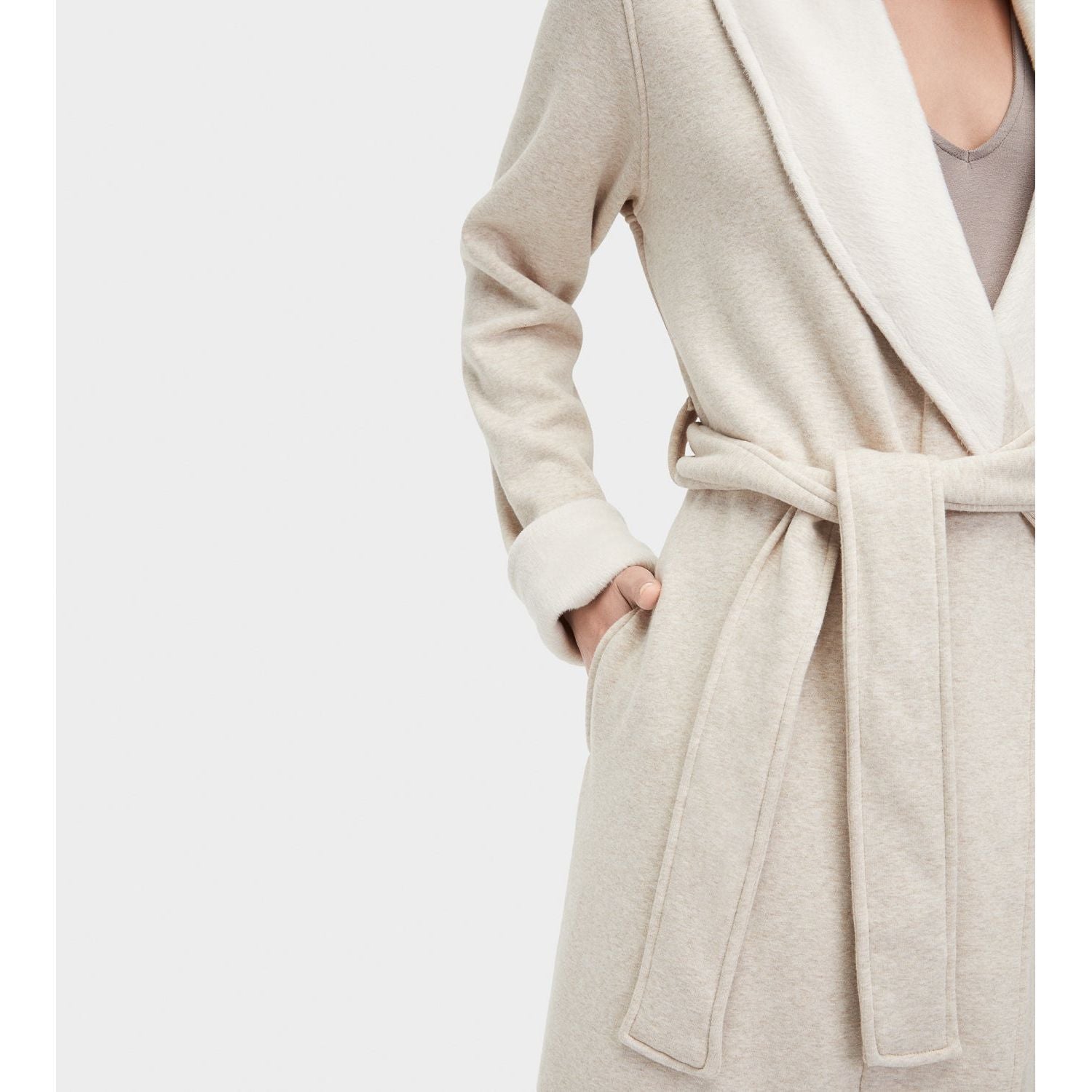 UGG Women's Duffield II Robe in Oatmeal Heather-Footprint USA