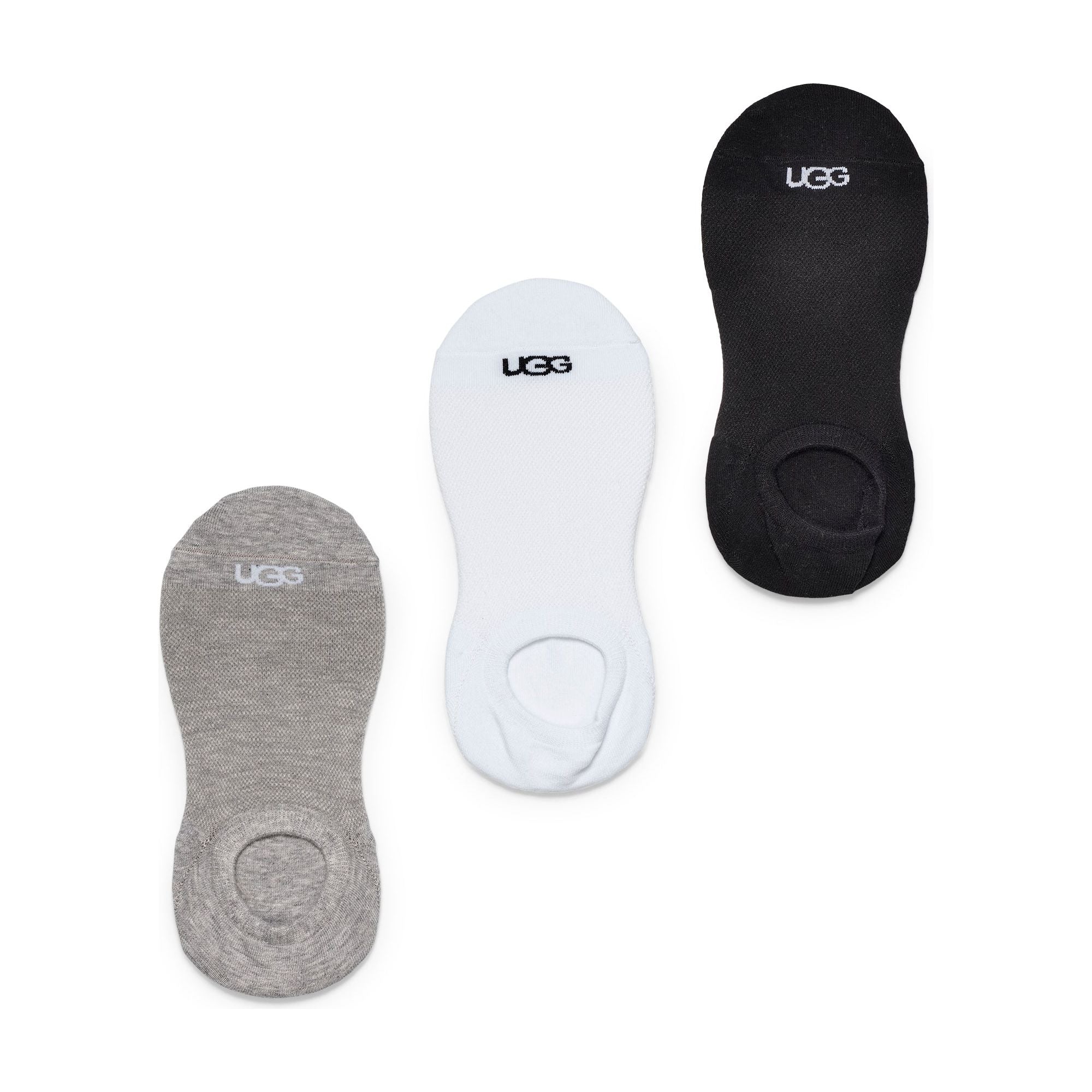 Ugg Women's Stela No-Show 3 Pack Socks in White Grey & Black Accessories